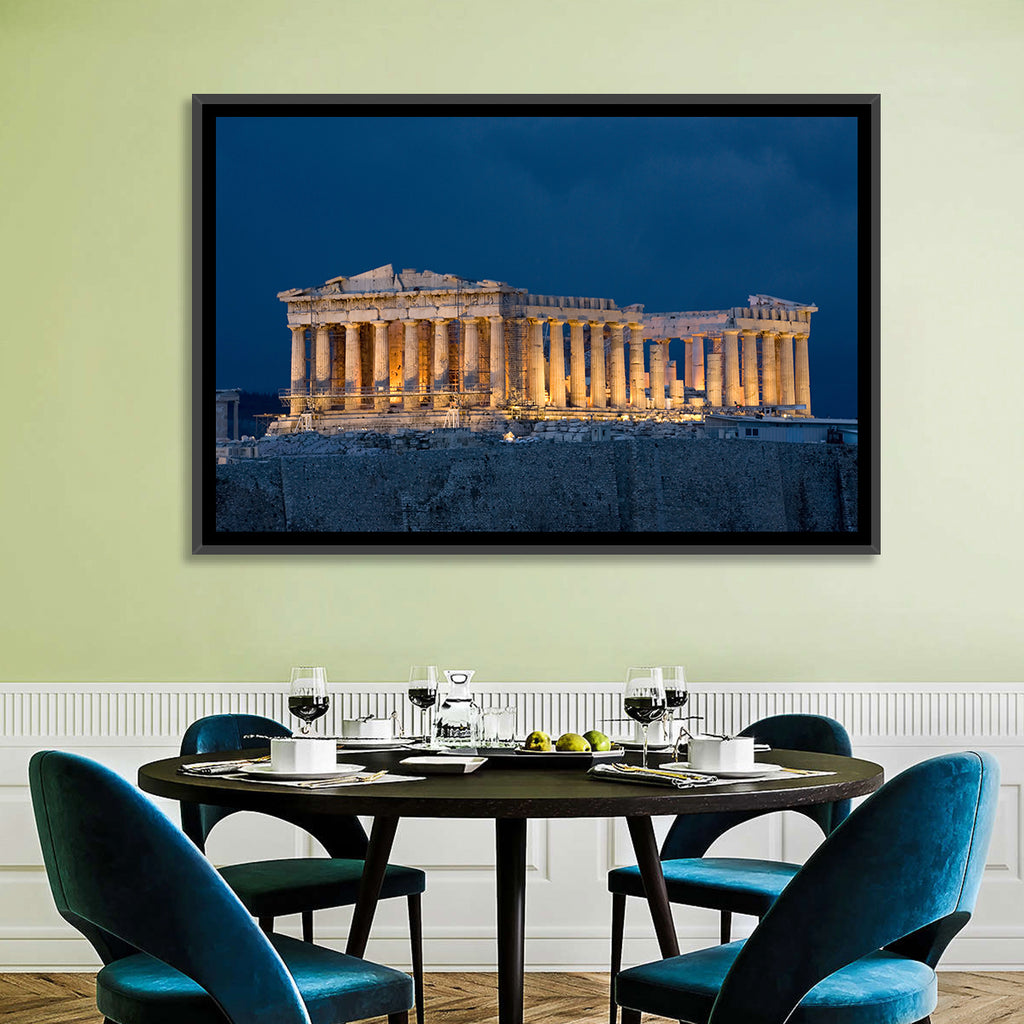 Illuminated Parthenon at Night Wall Art