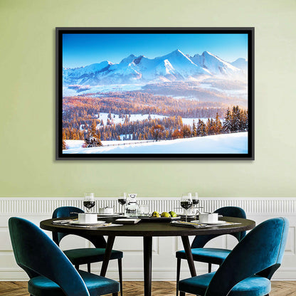 Snowy Mountain Peaks at Sunrise Wall Art