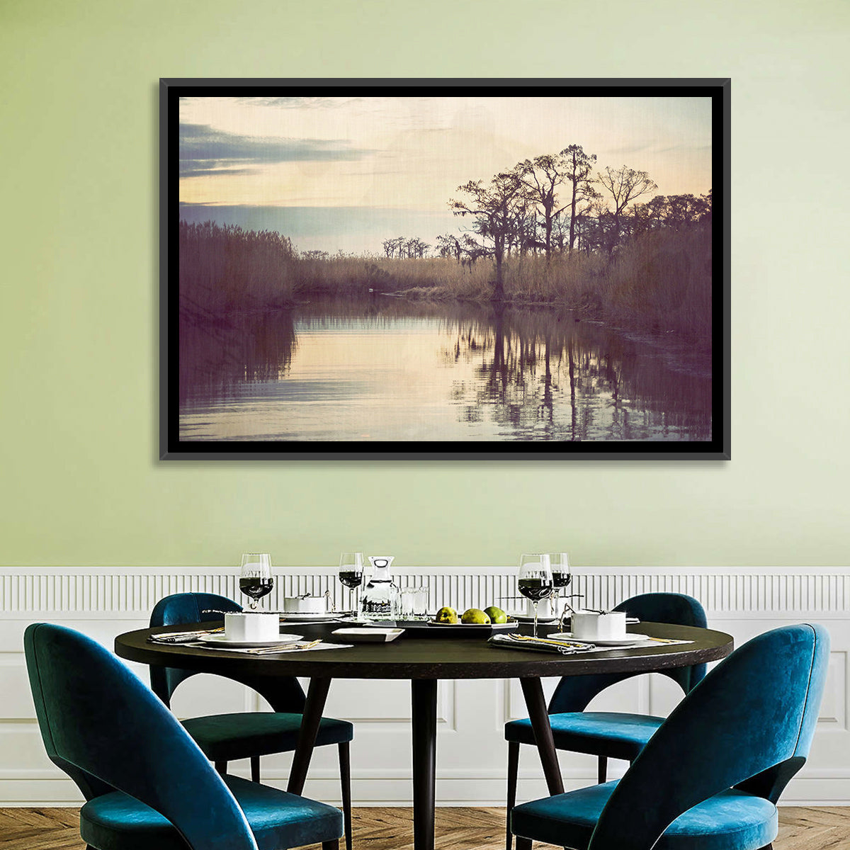 Louisiana Cypress Swamp at Dusk Wall Art