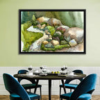 Watercolor Rock Garden Stream Wall Art