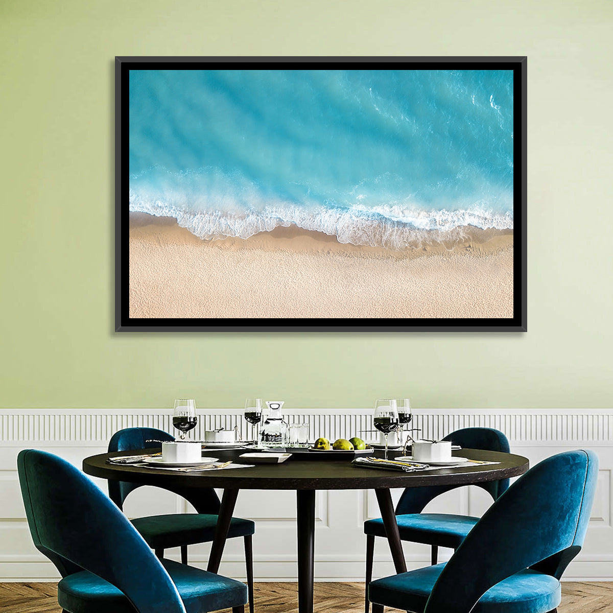 Top-down Turquoise Beachscape Wall Art