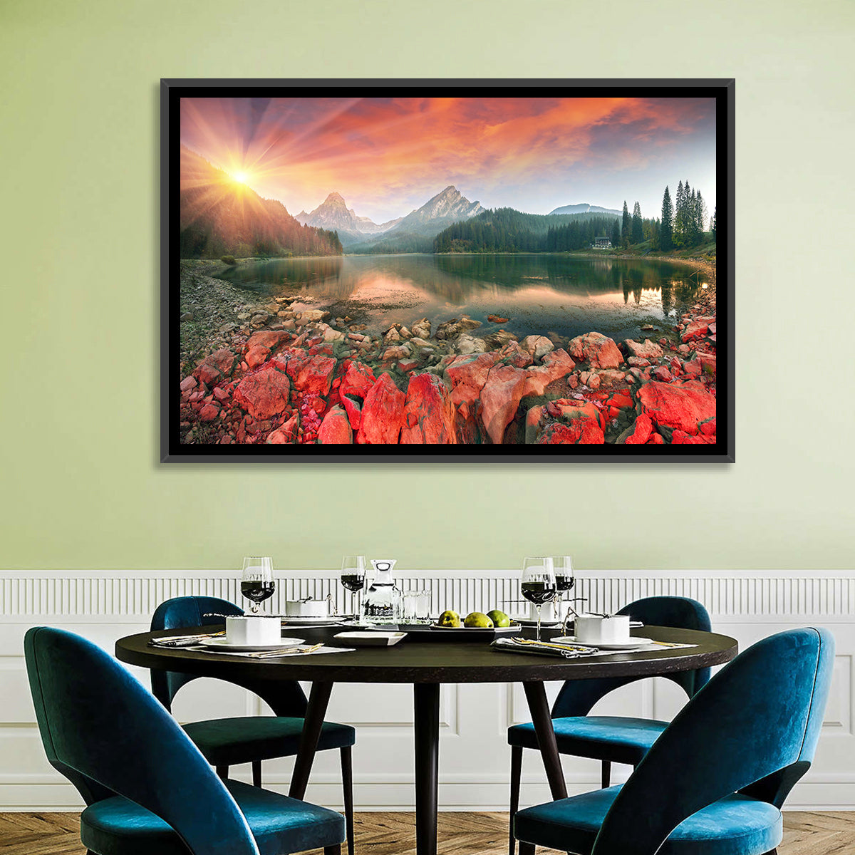 Obersee Sunrise Over Red Rocks Wall Art