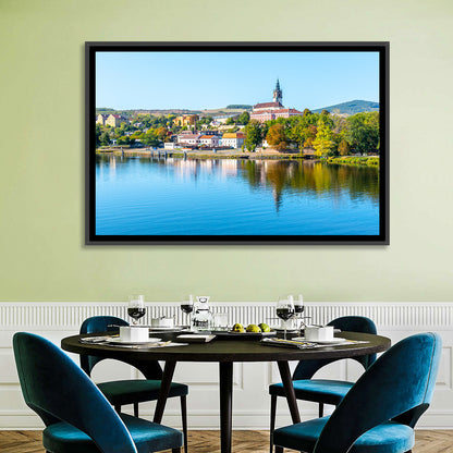 Roudnice Castle Riverbank Reflections Wall Art