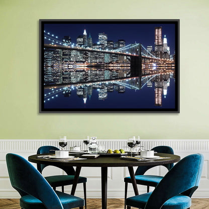 Brooklyn Bridge Symphony at Night Wall Art