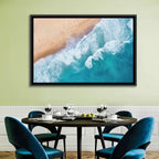 Aerial Turquoise Beach Waves Wall Art