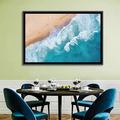 Aerial Turquoise Beach Waves Wall Art