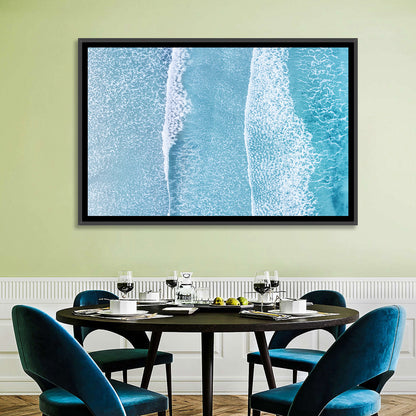 Twin Breaking Waves Over Turquoise Sea Wall Art