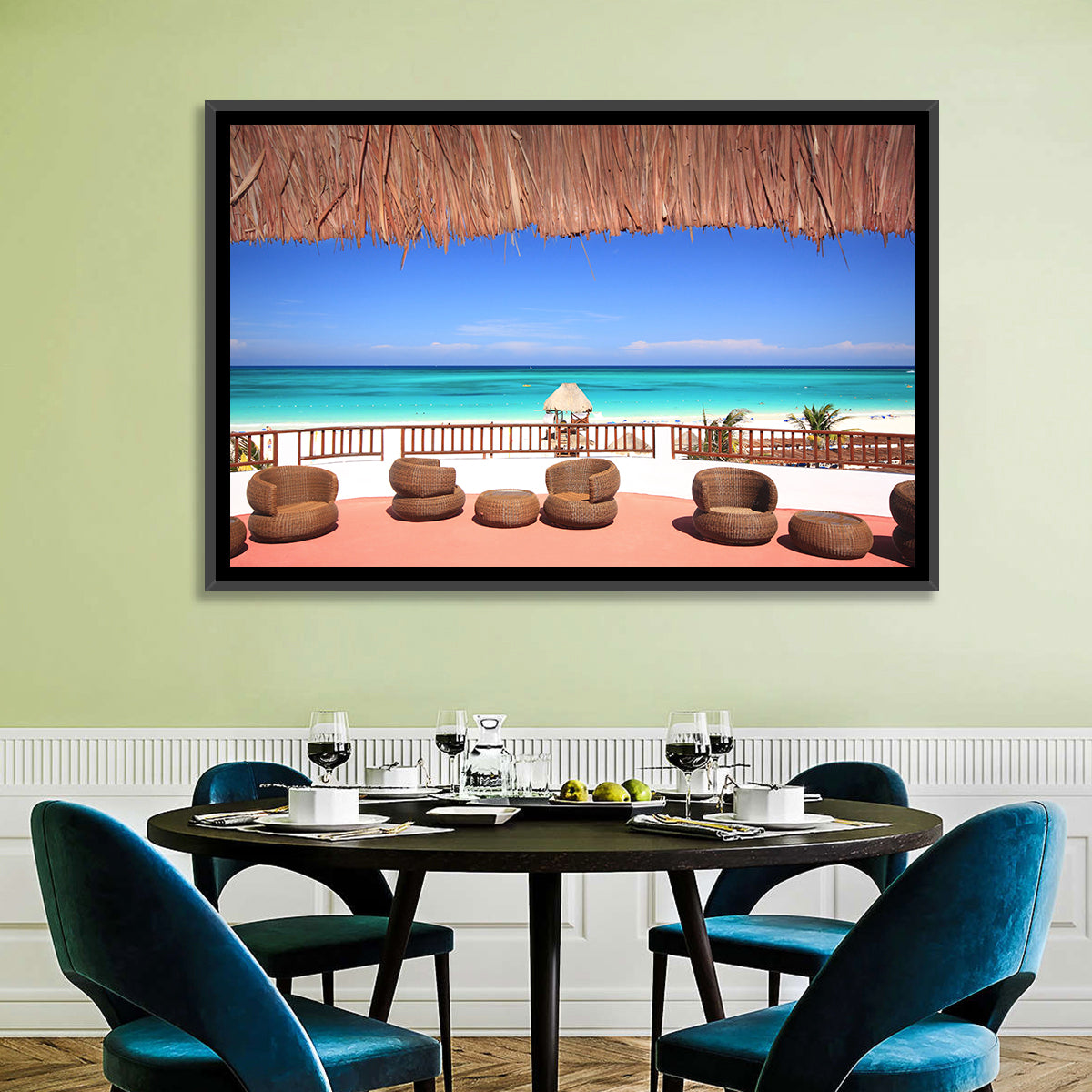 Beach Resort Balcony View Wall Art