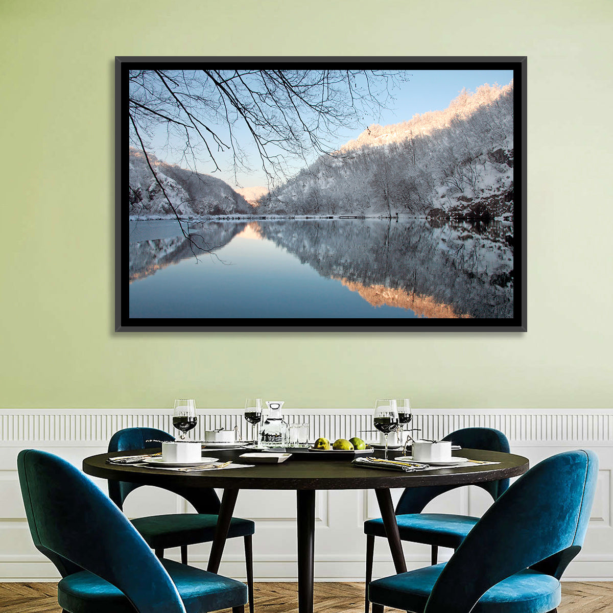 Kozjak Lake Wall Art in a room, landscape