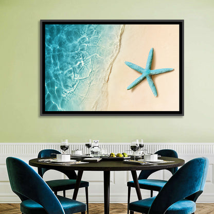 Blue Starfish on Sandy Beach Wall Art
