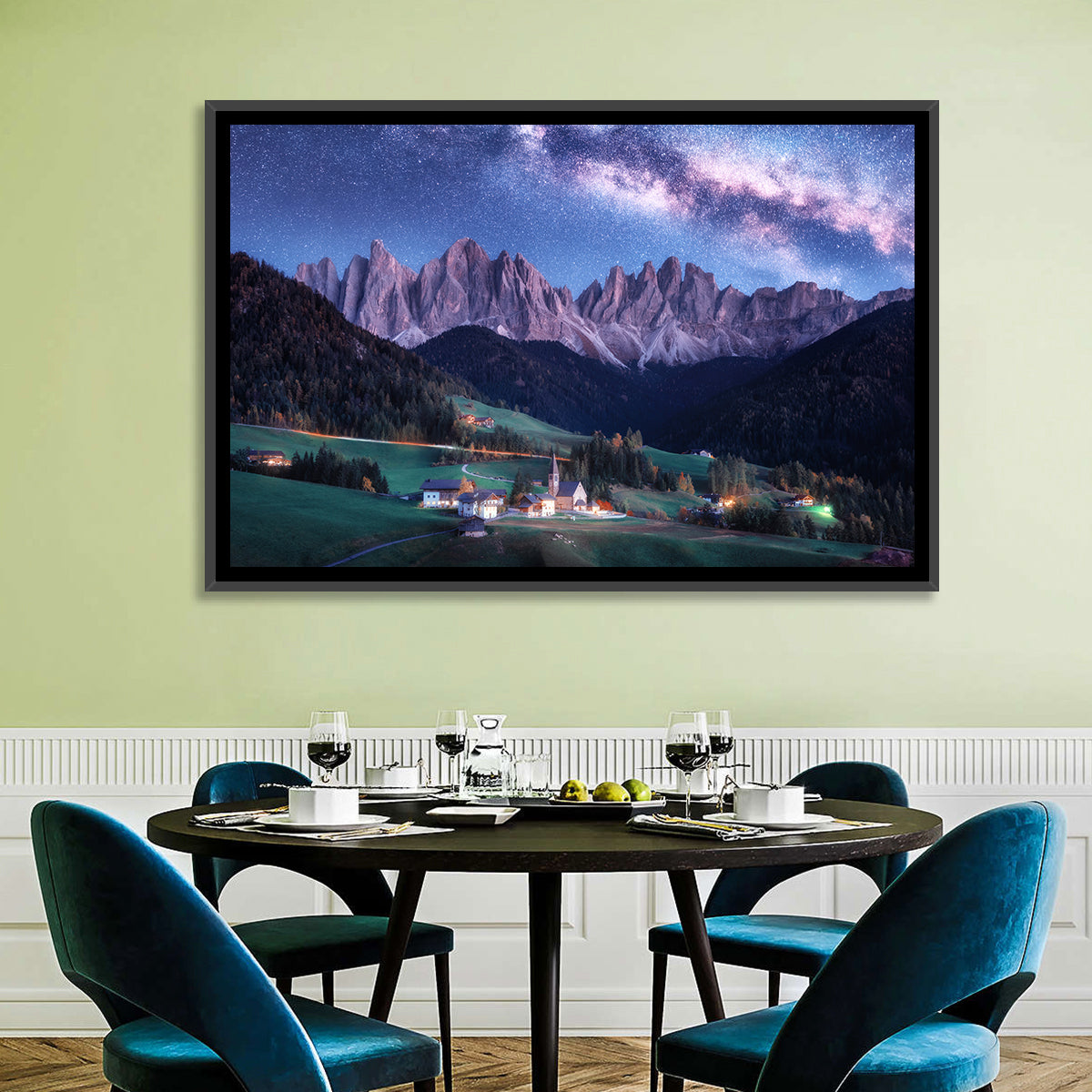 Santa Maddalena Night Sky Wall Art in a room, landscape
