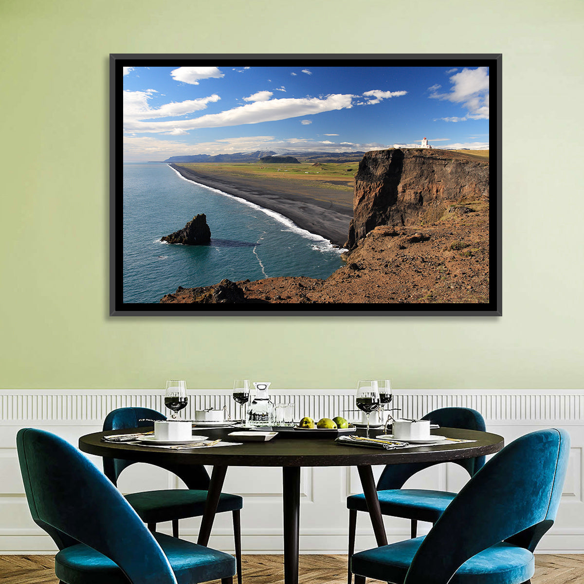 Dyrhólaey Black Sand Beach and Sea Stack Wall Art