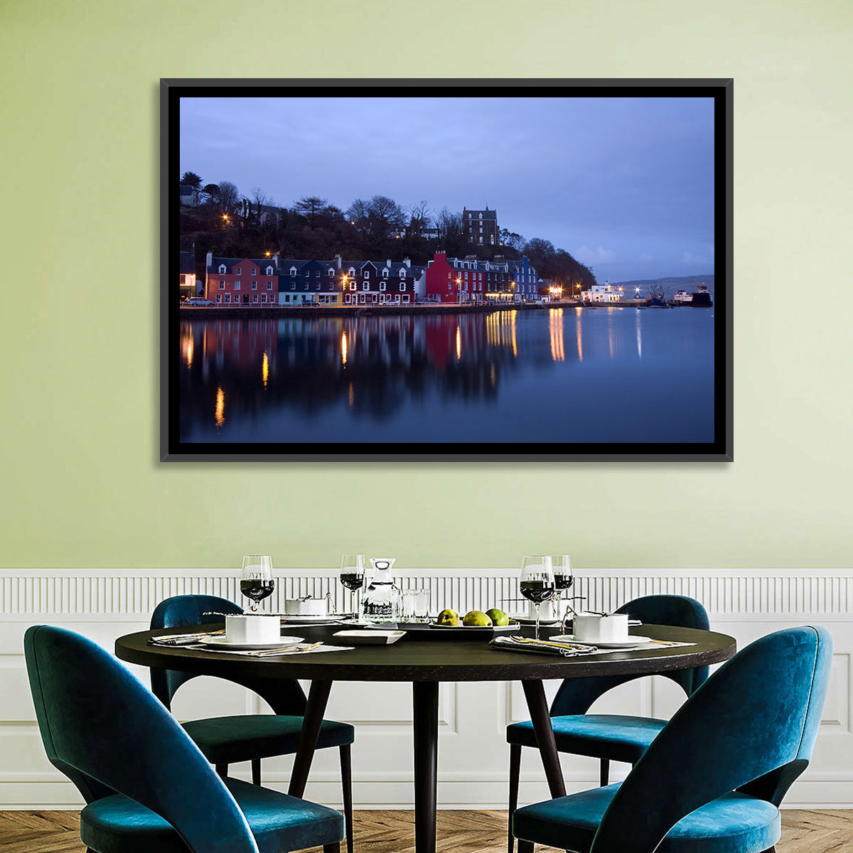 Tobermory Harbour at Twilight Wall Art