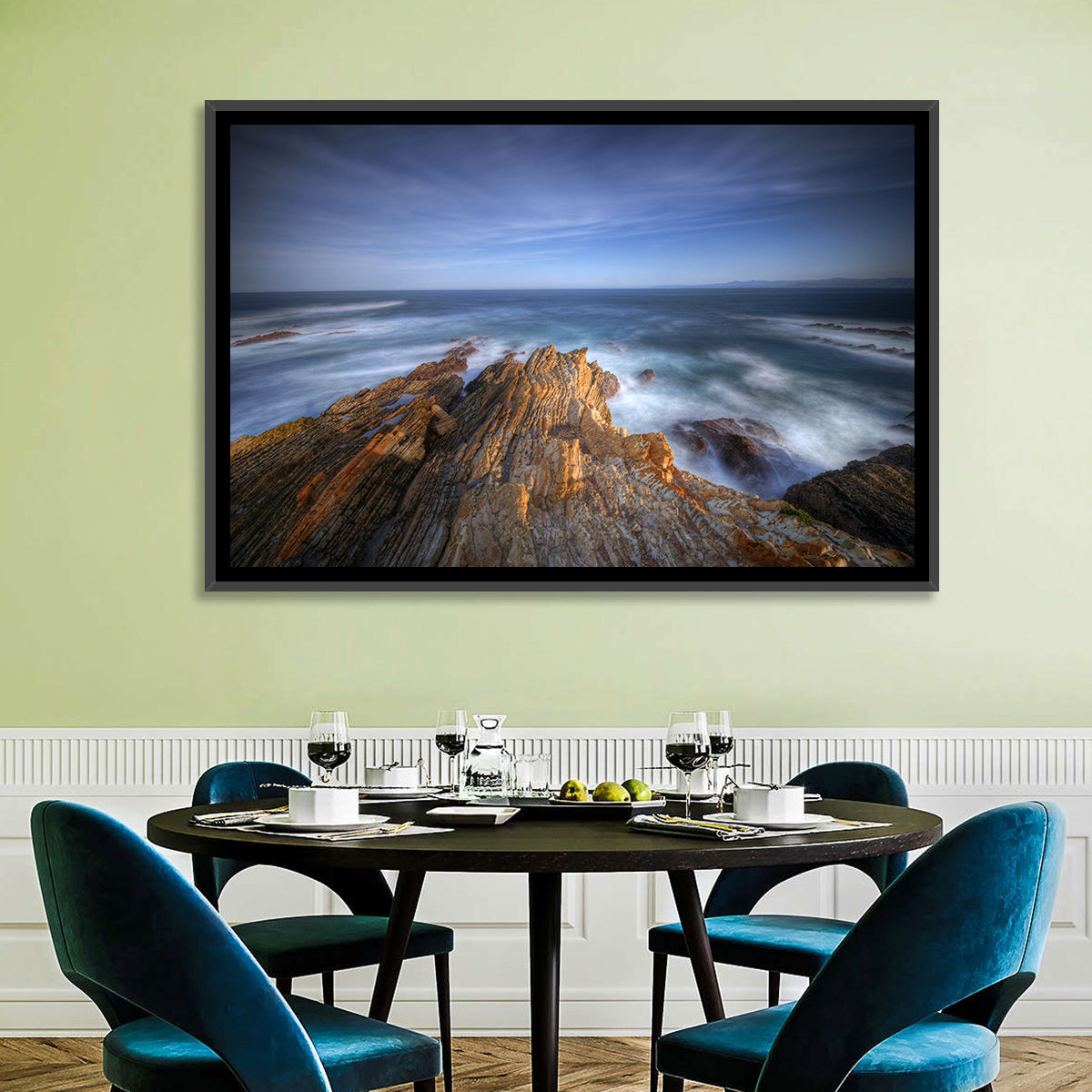 Montana De Oro Golden Coastline Wall Art in a room, landscape