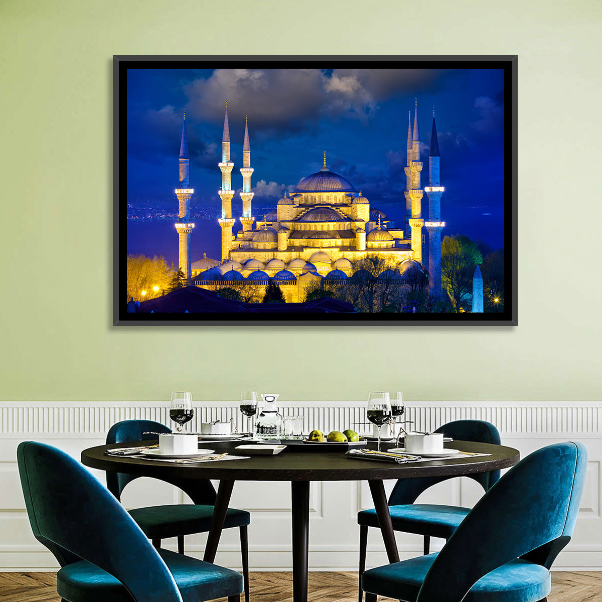 Sultanahmet Camii at Twilight Wall Art in a room, landscape