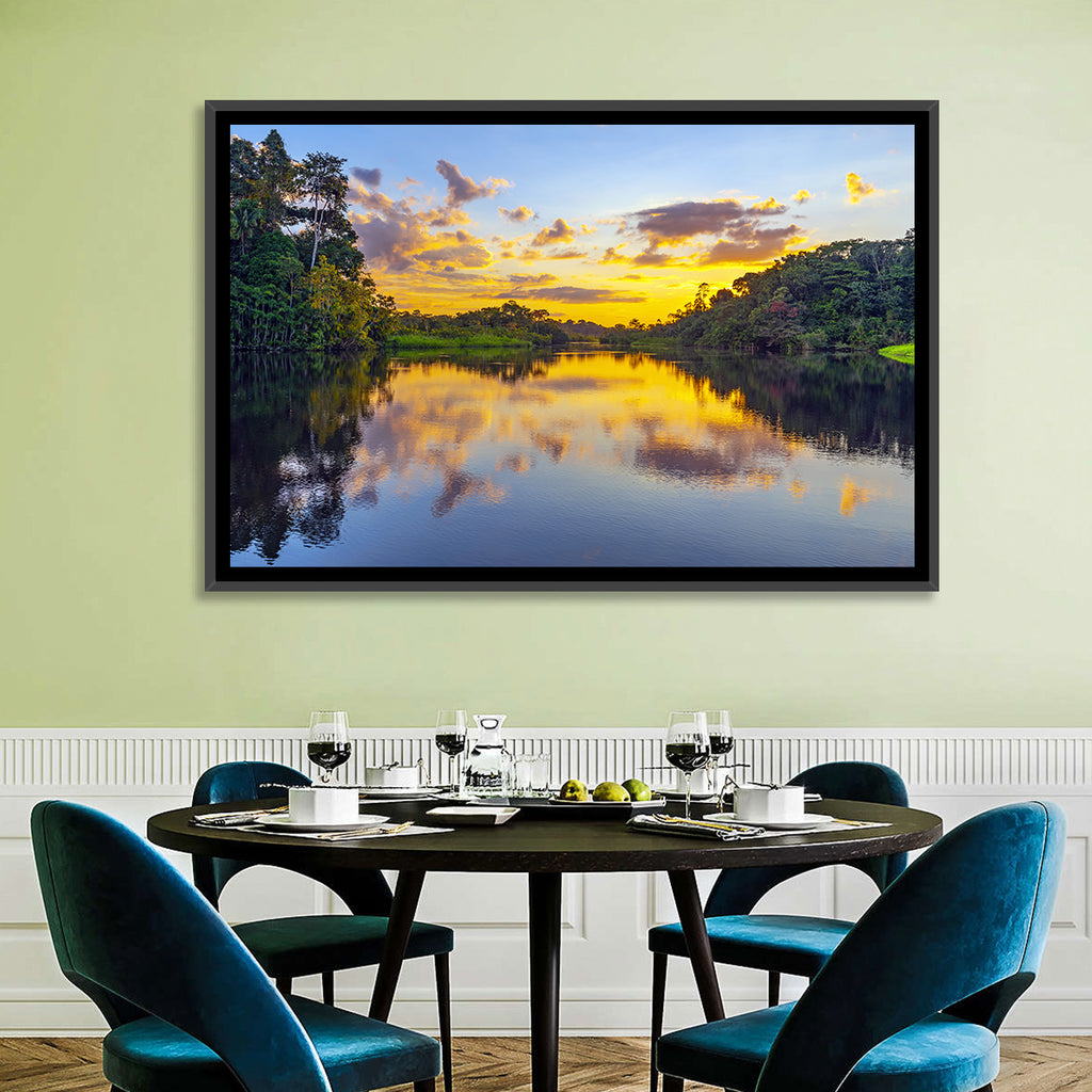 Amazon River Sunset Reflection Wall Art
