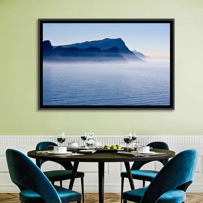 Misty Coastal Cliffs and Mountain Layers Wall Art