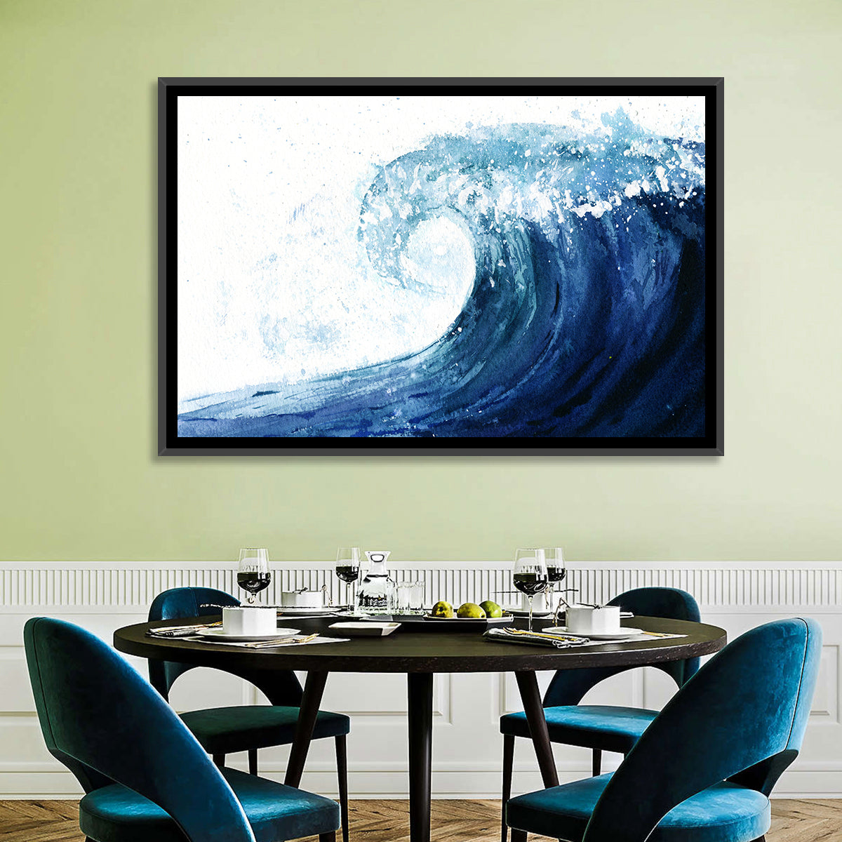 Watercolor Cresting Wave Wall Art