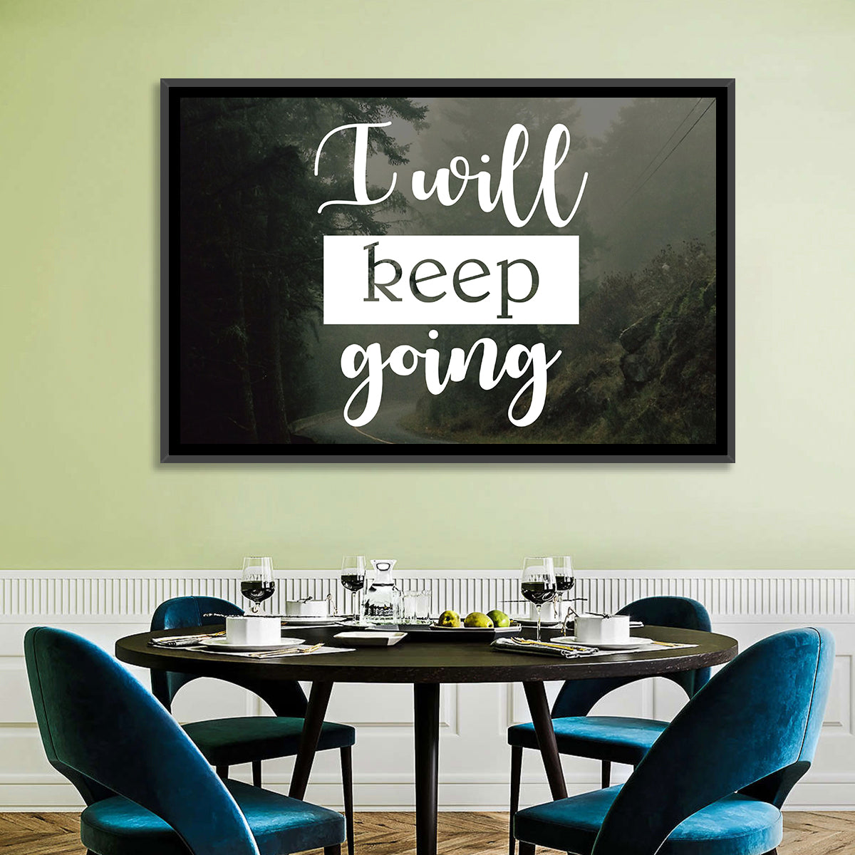 I Will Keep Going Wall Art in a room, landscape
