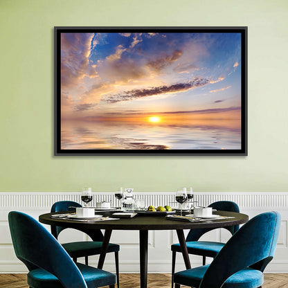 Sunlit Clouds Over Calm Sea Wall Art