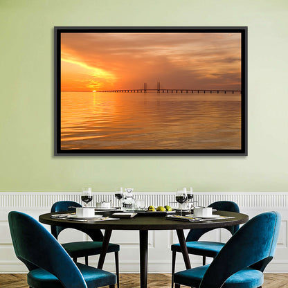 Oresunds Bridge Sunset Wall Art