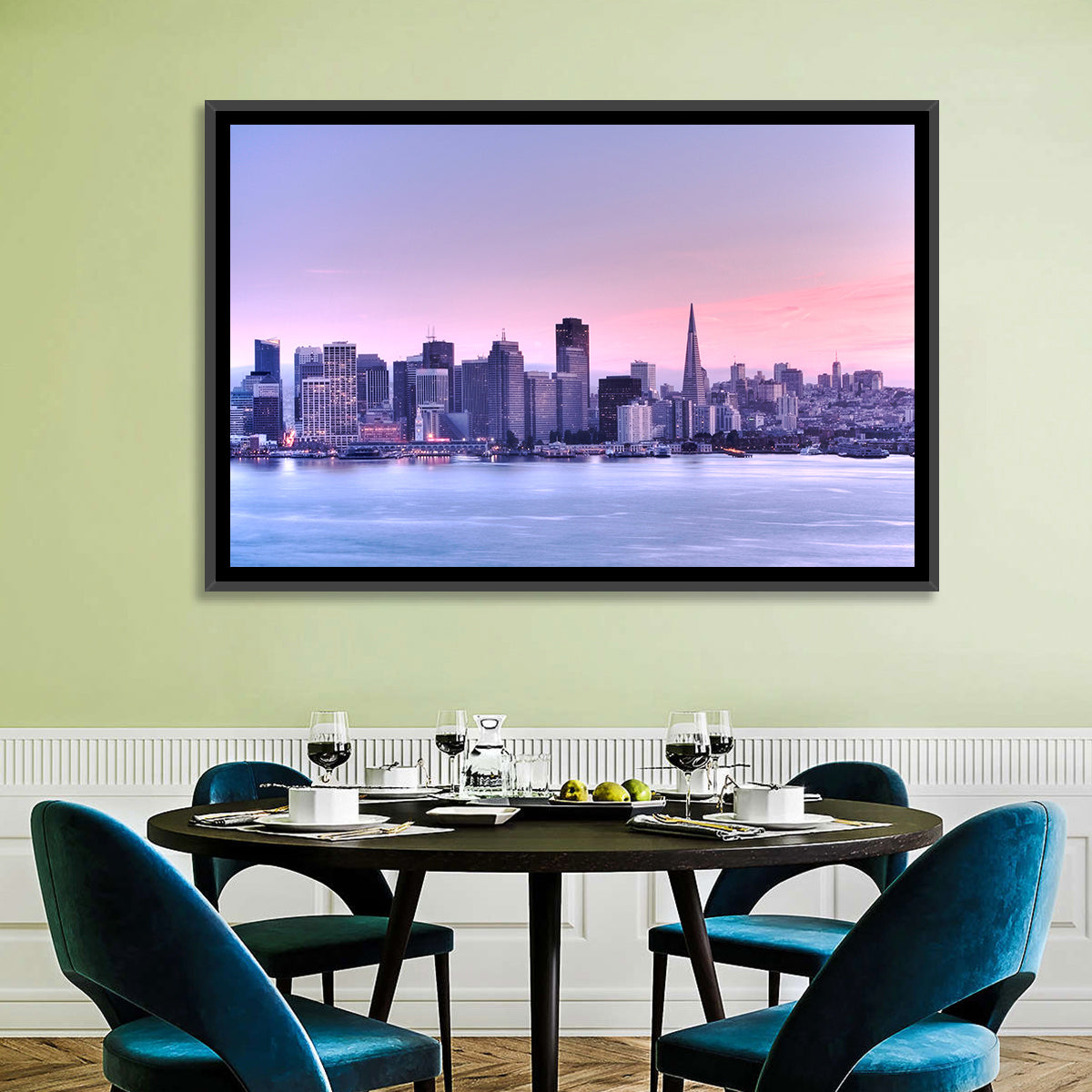 San Francisco Skyline at Lavender Dusk Wall Art