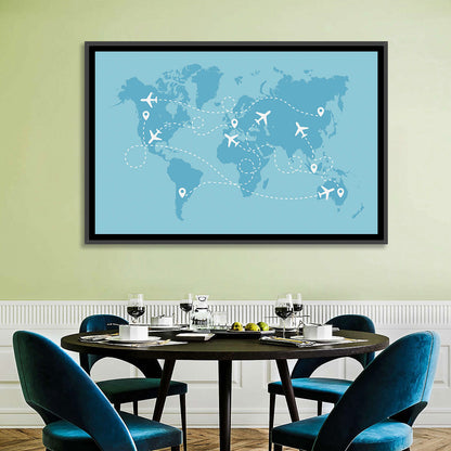 World Flight Routes Map Wall Art