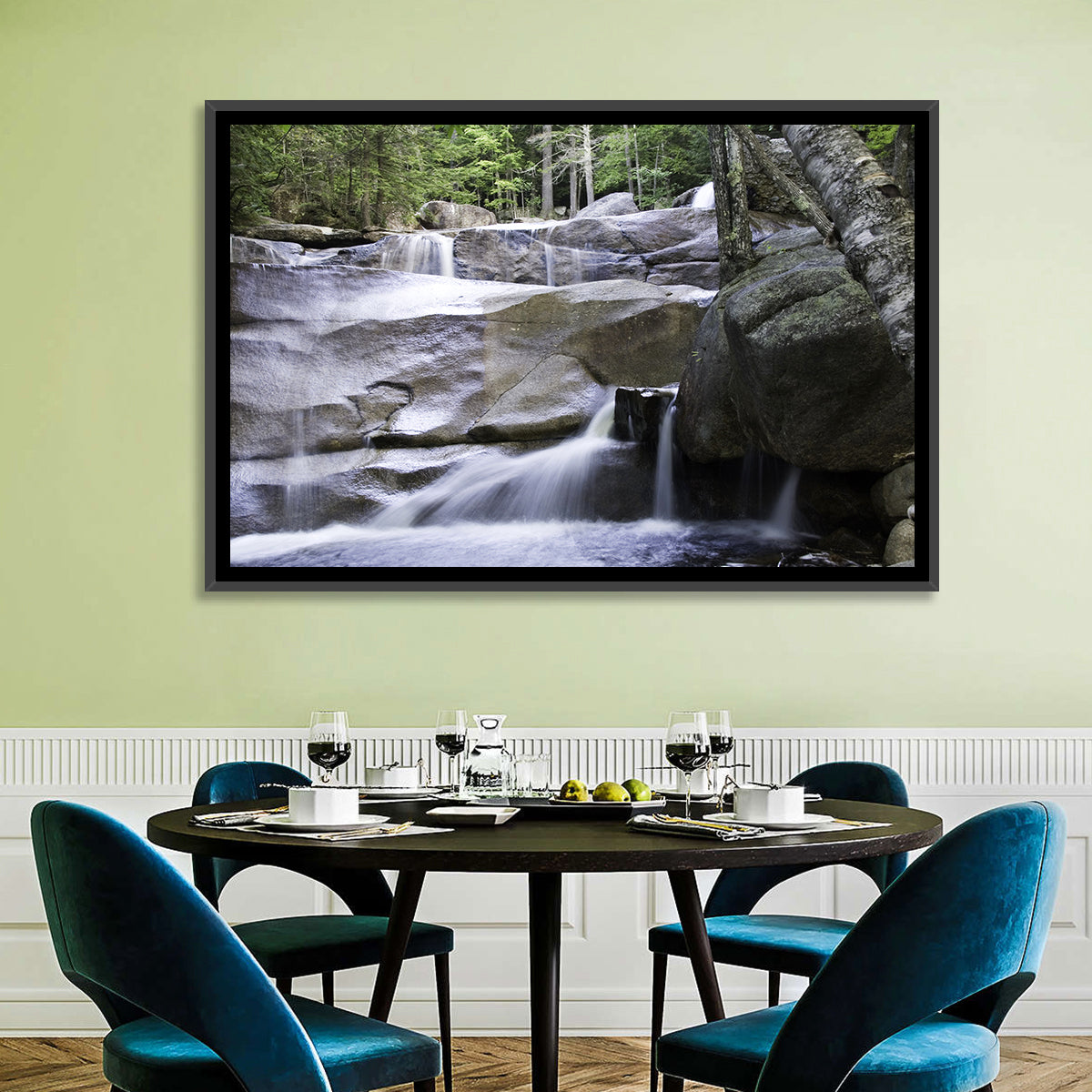 Diana's Baths Waterfall Wall Art in a room, landscape