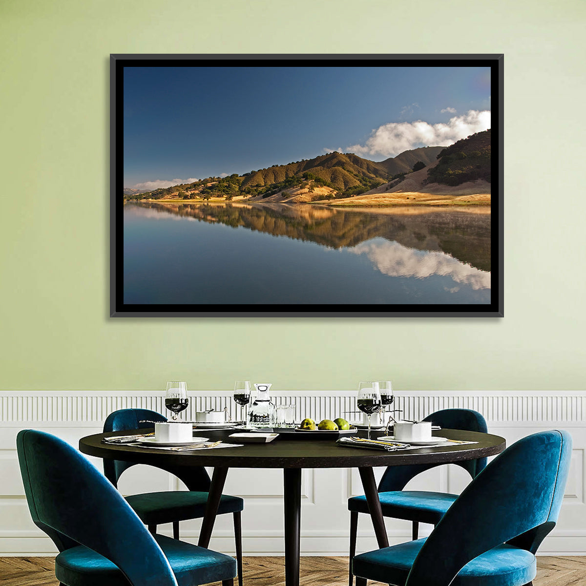 Uvas Reservoir Morning Reflection Wall Art