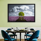 Lavender Field Crossroads with Lone Tree Wall Art