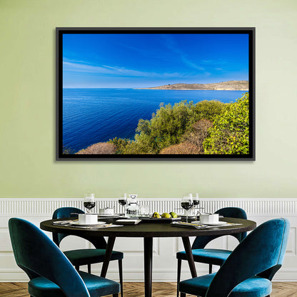 Sunlit Albanian Coastline Wall Art