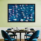 Aerial Boats Over Turquoise Sea Wall Art