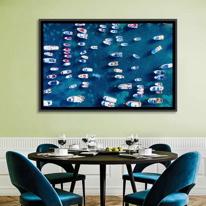 Aerial Boats Over Turquoise Sea Wall Art