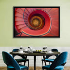Red Spiral Staircase Wall Art