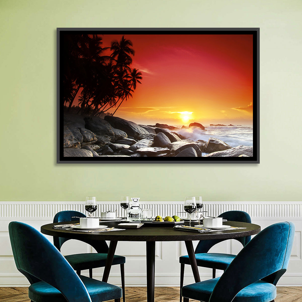 Tropical Island Sunset Wall Art