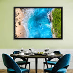 Aerial Turquoise Beach Cliffs Wall Art