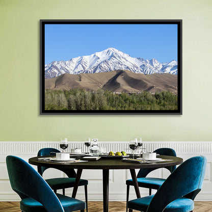 Afghan Snow-capped Peaks Above Forested Foothills Wall Art