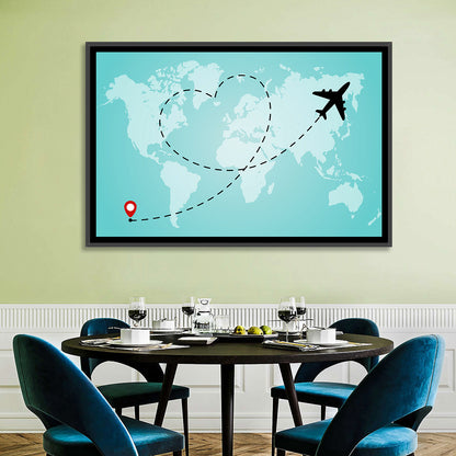 Heart Flight Map Wall Art