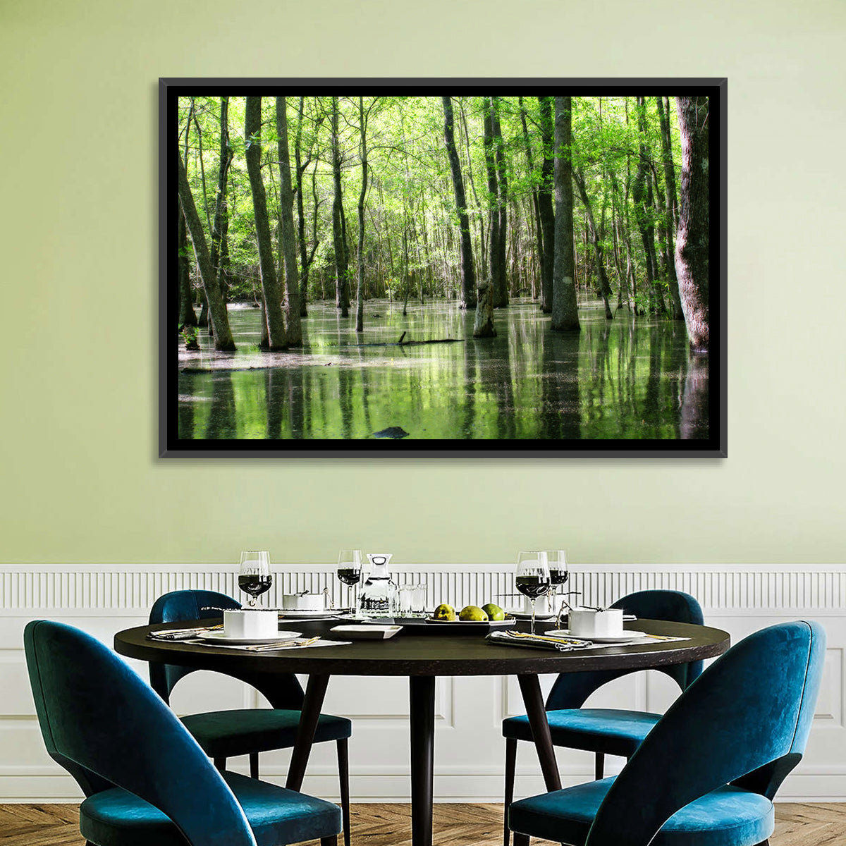 Sunlit Swamp Forest Wall Art