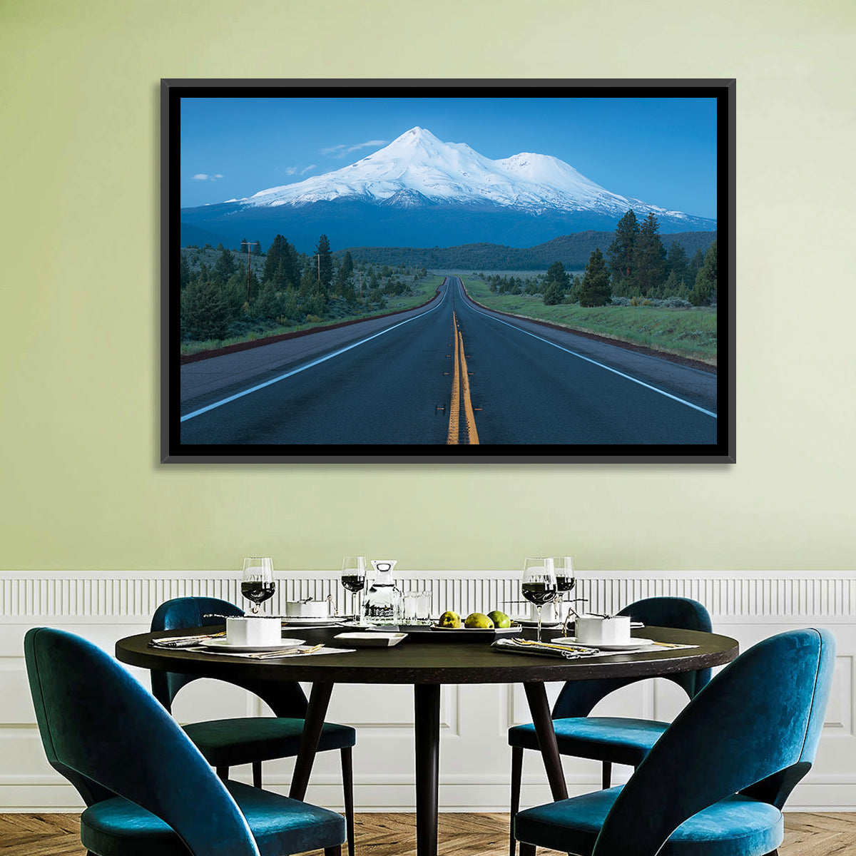 Road to Mount Shasta Wall Art in a room, landscape