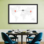 Air Travel World Map Wall Art