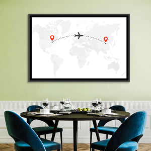 Air Travel World Map Wall Art