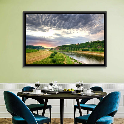 Elbe River at Golden Hour Wall Art