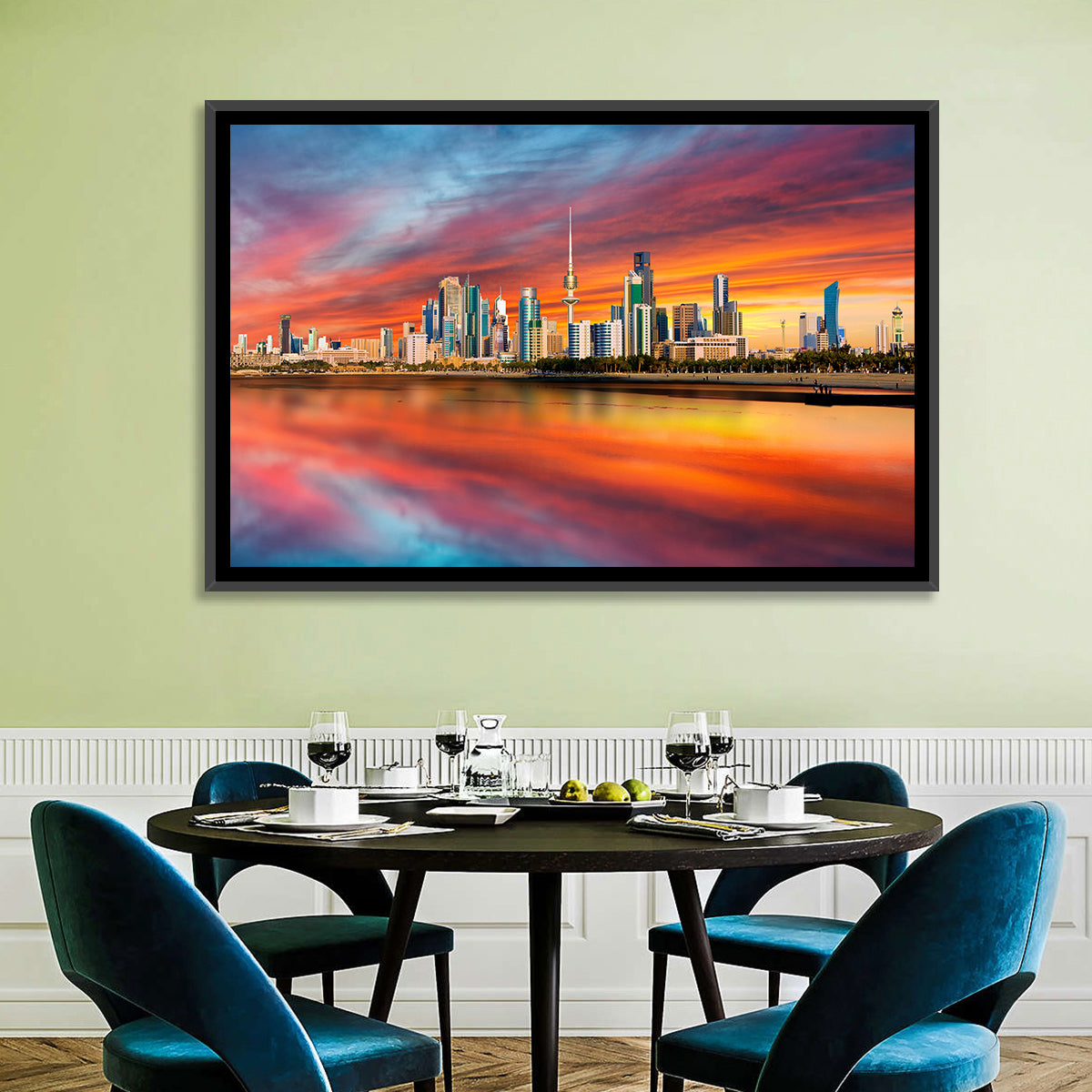 Shuwaikh Port at Dusk Wall Art