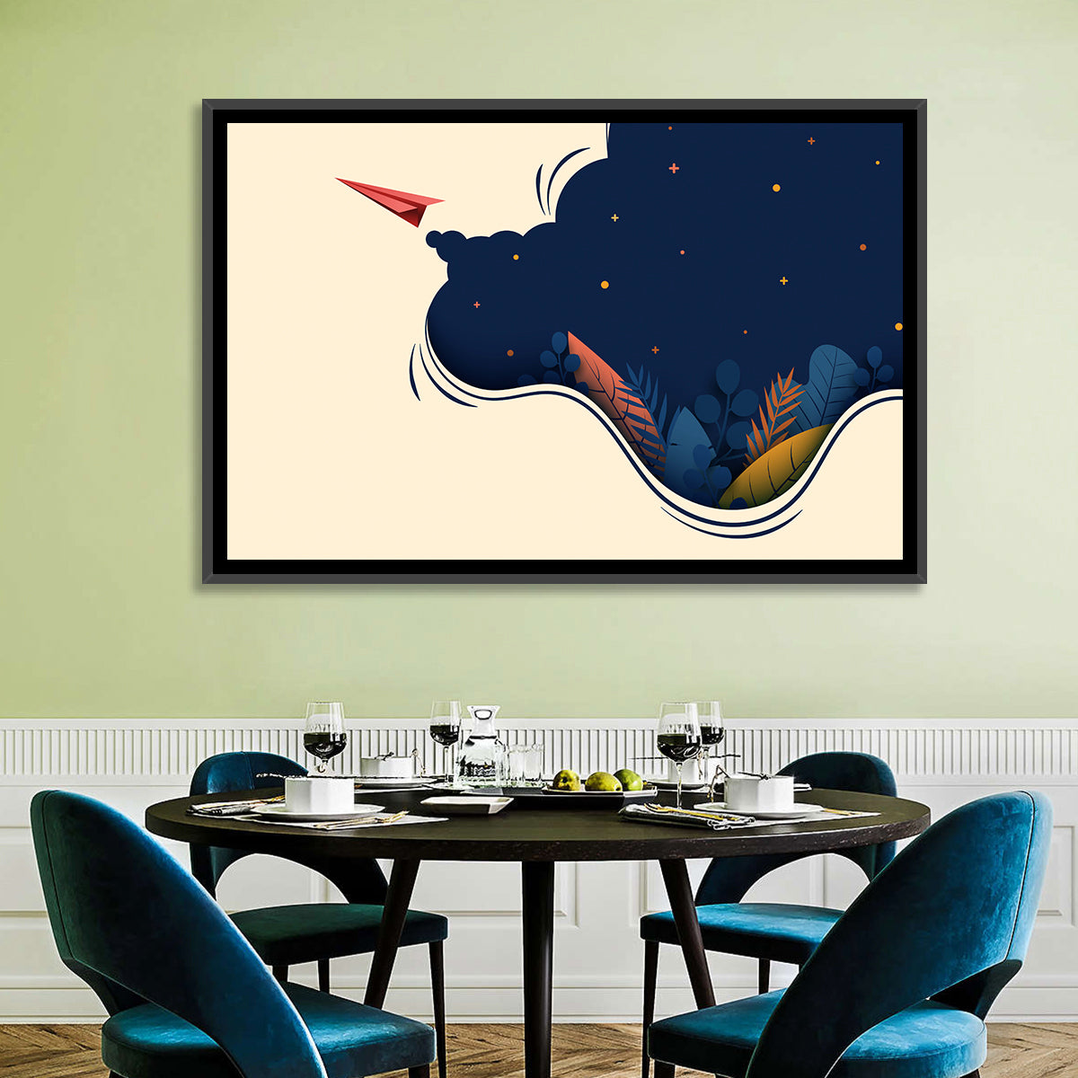 Paper Airplane in Flight Wall Art