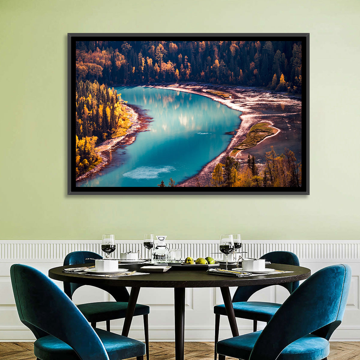 Kanas River Wall Art in a room, landscape