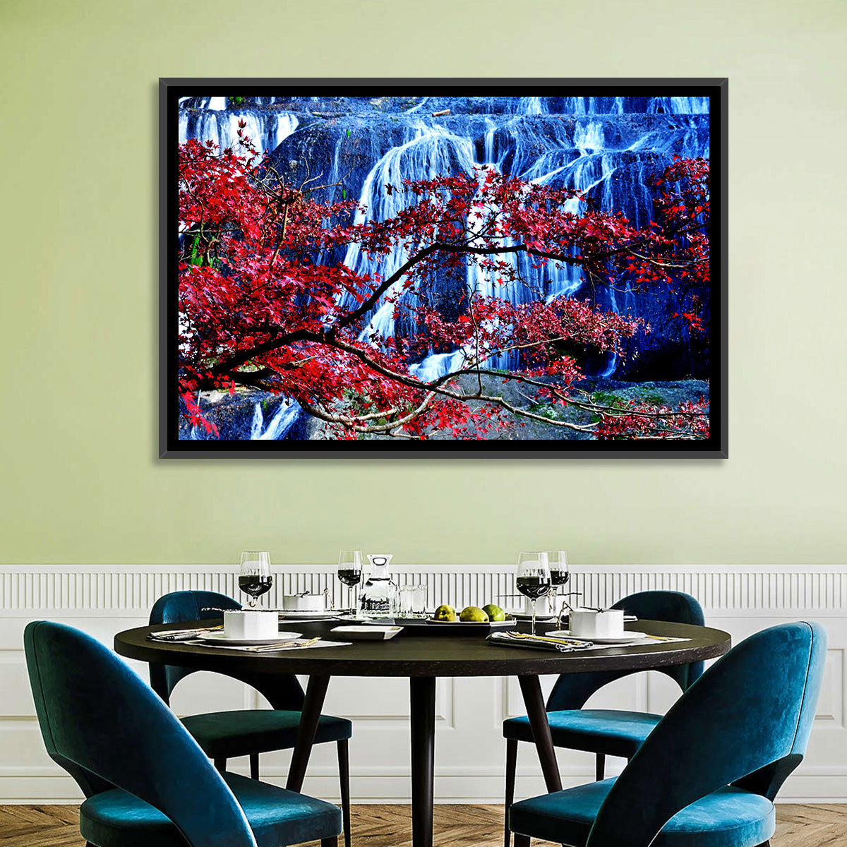Fukuroda Waterfall Wall Art in a room, landscape