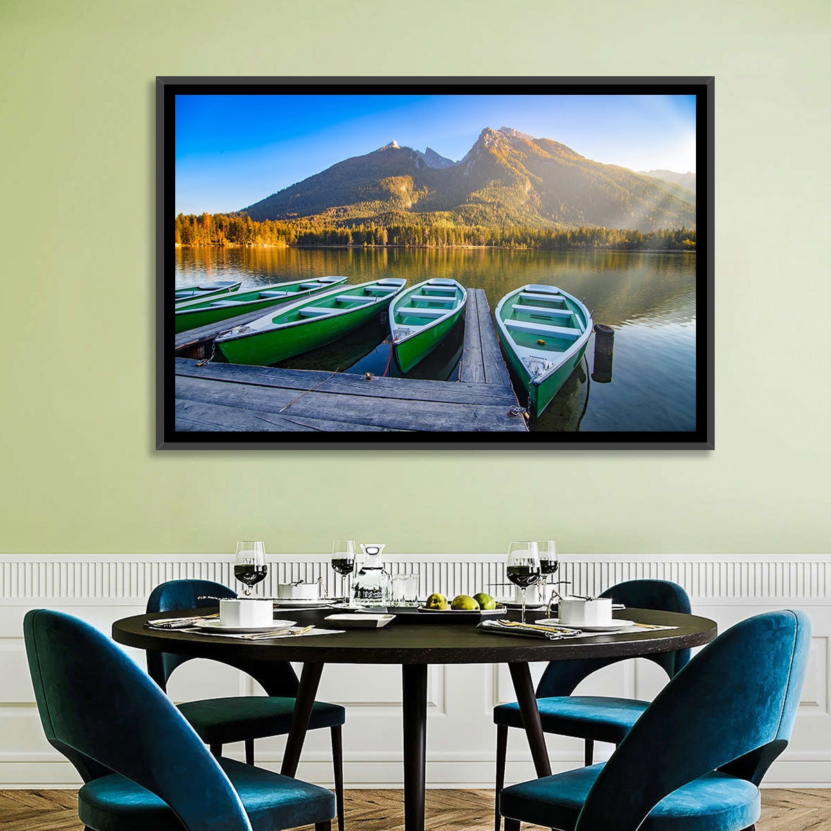 Moored Boats at Hintersee Wall Art