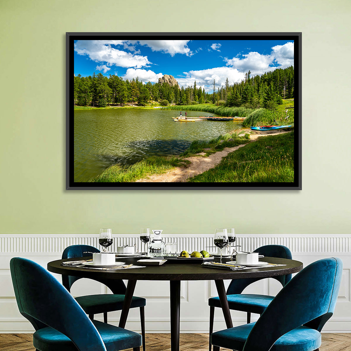 Sylvan Lake Dockside Scene Wall Art