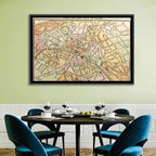 Plan of Paris Wall Art